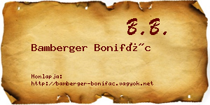Bamberger Bonifác névjegykártya